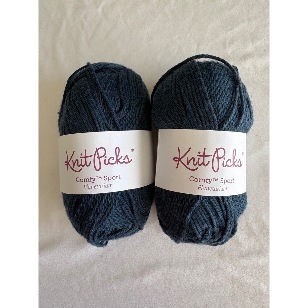 NWT Knit Picks Comfy Sport Yarn Planetarium Blue 2 Skeins Pima Cotton